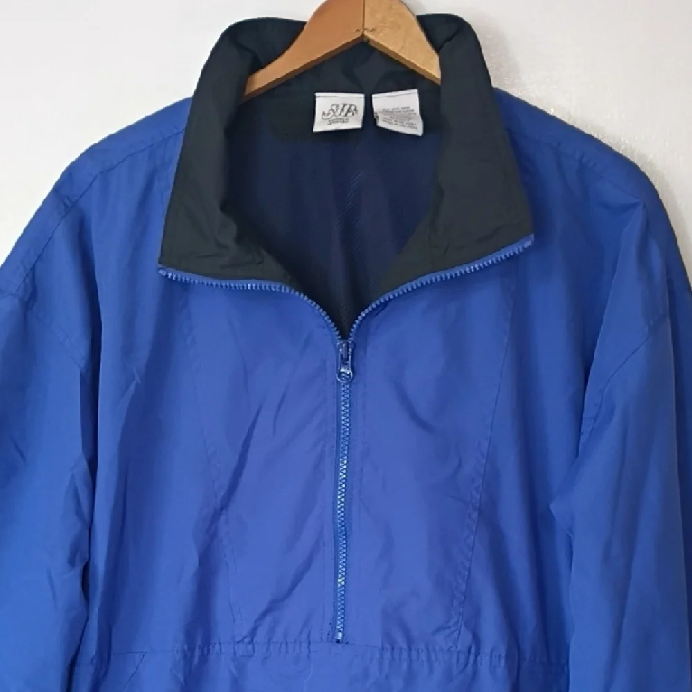Saint Johns Bay Men’s Blue Half-Zip Windbreaker Jacket • Size Large  Lightweight